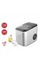 Ice Maker Machine 1.6L 12KG 24H Fast Making Two Cube Sizes Compact Countertop Design Silver Finish