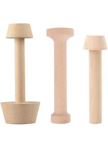 TERRIFI Wooden Egg Tart Molds, 3 Pieces Pastry Tamper Tool Wooden Tart Tamper Set Tart Shell Molds Pastry Dough Tamper Kit Presser for Tart Pan Mini Cheesecake Pans Muffin Bakeware Cake Tools