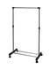Single Pole Telescopic Clothes Hanger With Wheels Black Medium