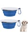 JVHLOV 350 ml Pack of 2 Foldable Pet Travel Bowls with Lid and Hook Travel Bowls for Dog and Cat Bowls, Portable Foldable Dog Bowl