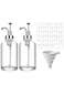 Syrup Dispenser for Coffee Bar, Coffee Syrup Pump, Glass Syrup Bottle Coffee Bar Accessories, with 36 Labels, 16.9 oz 500 ml, Set of 2