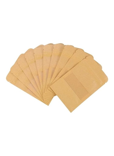 100-Piece Food Resealable Zip Bags Brown 14x9cm