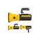 LED Spotlight Torch with 180&deg; Rotating Head, Foldable Stand, Dual Control Buttons, Yellow and Black
