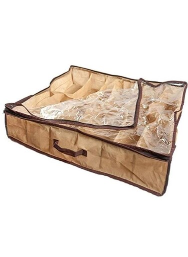 Under Shoe Storage Organizer Beige/Brown