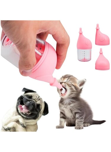 FDTY 1pc Puppy Bottles for Nursing，Kitten Bottles for Nursing，Pet Feeding Bottle (PINK, 50ML)