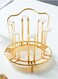 6 Cup Golden Drying Rack, Mug Draining Organizer, Drinking Glass Drainer, Cup Storage Stand, Non-Slip Bottle Drying Tree for Glasses, Mugs, Tumbler, Upside Down Kitchen Countertop Stand