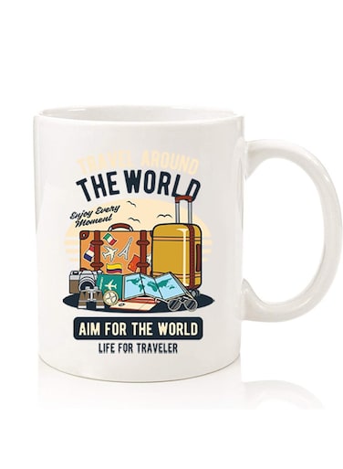 Premium Quality Two Sided Printed Coffee Mug Tea Cup For Home Office, Kids Men Women Aim for the world