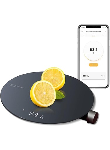 HOTO Smart Food Scale, Kitchen Scale, Food Scales Digital Weight Grams and Oz, Coffee Scale, Kitchen Scale with 0.1g High Precise Sensor, Measures in 4 Units (g/ml/oz/lb: oz)，Batteries Not Included