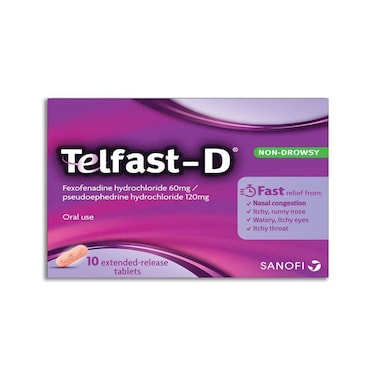 Telfast D 60 mg/120 mg Extended Release Tablet 10's