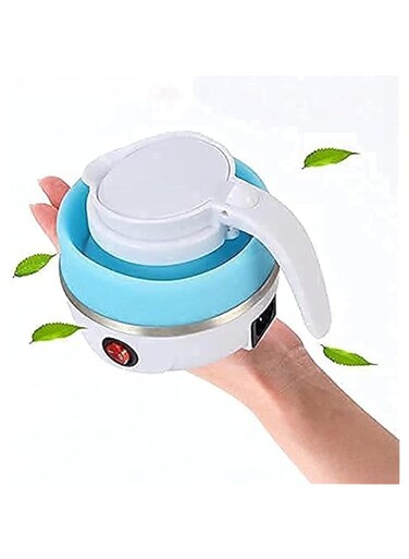 SALE Silicone Mini Collapsible Foldable Portable Electric Kettle - Travel Water Heater Jug (Blue)