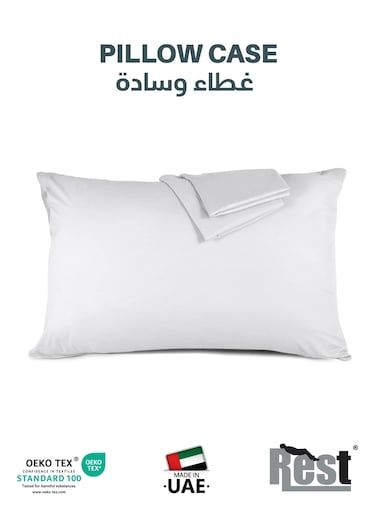 Microfiber Pillow Cases 2 Piece Set 50x75cm, 20x30 Inches White Pillow Cover Soft Brushed Supersoft Fabric Pillow Cases Standard Size