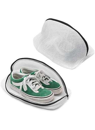 Khazna Shoe Washing Bags-Pack of 2 Reusable Mesh Shoe Laundry Bags-Shoe wash bag for Sneakers, Trainers, Running Shoes