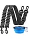 2 Pcs Dog Seat Belt And 1Pcs dog bowl Retractable Dog Car Harness Adjustable Dog Seat Belt for Vehicle Nylon Pet Safety Seat Belts Heavy Duty &amp; Elastic