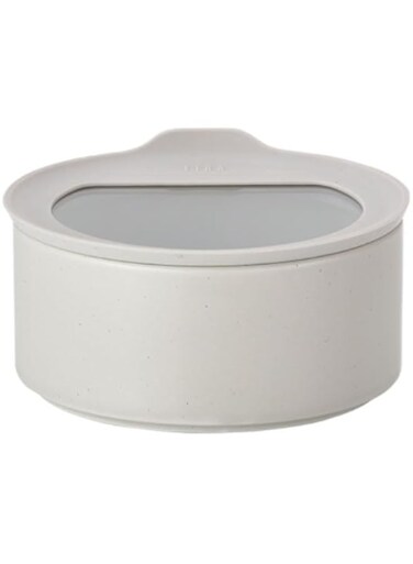 Orchid Neflam Fika Ceramic Food Storage Box Round 600ml, Airtight Porcelain Food Container With Lid, Kitchen Storage Organizer, Lunch Box, Meal Prep Container Set Microwave Safe (NC-FO-S060)