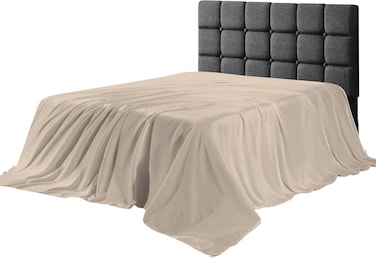 Zen 100% Egyptian Cotton King Size Flat Bed Sheet - Mocha, 300 Thread Count, Fade &amp; Wrinkle Resistant