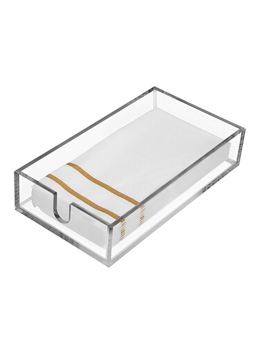 Acrylic Guest Towel Napkin Holder - Clear Modern Design - Acrylic Paper Towel Holder for Bathroom, Kitchen, Acrylic Tray Perfect for Disposable Paper Hand Towels &amp; Bathroom Accessories.