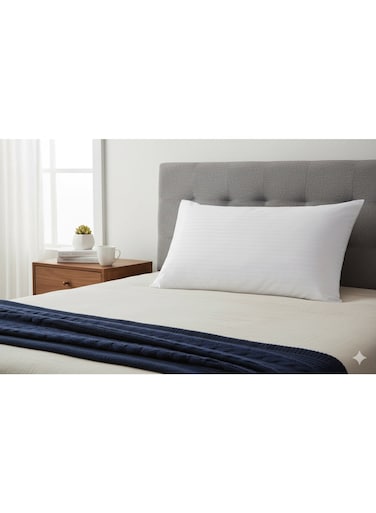 Home 1Piece Hotel Quality Cotton Pillow 300TC 50x70cm, White, Cooling Pillows for Side and Back Sleepers, Soft and Breathable, King
