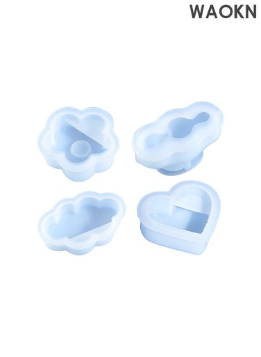 3D Mirror Heart Tray - Romantic Love Cloud Flower Soap Mold (6.4cm) for DIY Crafts, Resin Jewelry, Candles &amp; Bath Bombs - Modern Silicone Mold for Valentine&acirc;&euro;&trade;s Day, Weddings &amp; Special Gifts - Reusable, Non-Stick &amp; Food-Grade