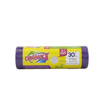 Coronex Garbage Bags 60x90cm 60 Pieces Strong Household Trash Bags