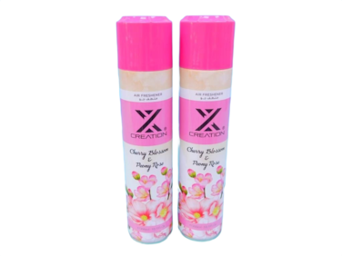 X Creation Cherry Blossom &amp; Peony Rose Air Freshener Spray 300ML Floral Fragrance