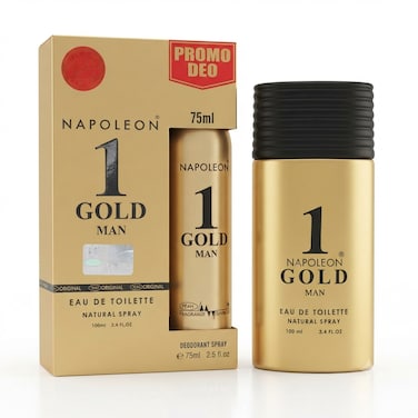 Napoleon Gold Man Eau de Toilette Gift Set for Men, 100ml EDT with 75ml Deodorant Spray