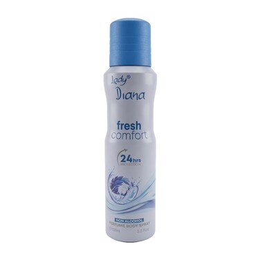 Lady Diana Fresh Comfort Deodorant Body Spray, Soft Fragrance &amp; All-Day Freshness, 150 ml