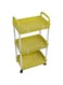 MEISHIDA 3-Tier Plastic Rolling Utility Cart, Multi-Purpose Storage Trolley for Office, Living Room, Kitchen - Movable Storage Shelf with Wheels (Yellow)