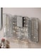 MUMOO BEAR Wall Mounted Jewelry Organizer, Plastic Jewelry Storage Box, Transparent Dustproof Jewelry Holder, Earrings, necklaces, bracelets, rings Display Rack for Bathroom Bedroom Dresser (Grey)