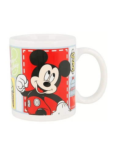 Hey Mickey Printed Coffee Mug White/Black/Red 325ml