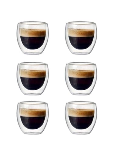 CattleBie Egg Shape Glass Insulation Insulation Double Cup 80ml Gift Cup Heat Resistant Coffee Cup,Latte,Espresso Cup Or Drinking Cup (Color : Set of 6 Pcs)