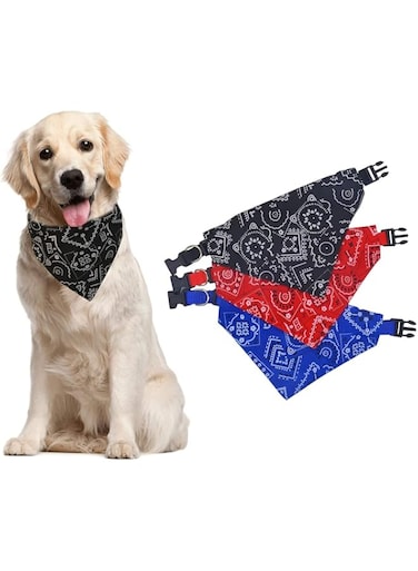 LIENJAER Dog Bandana with Adjustable Buckle, Handmade Dog Collar, Triangle Dog Birthday Bandana, Washable Dog Bandana Collar, Dog Scarf for Small Medium Large Puppies