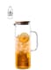 Glass Carafes Glasses Water Jug Container Water Pitcher With Bamboo Lids (1500ml)