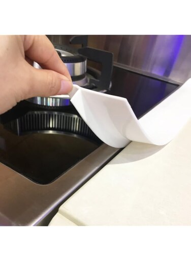 Mofason Stove Counter Gap Cover, Kitchen Silicone Oven Gap Filler &ndash; 25 Inches Countertop Strips Gap Guard, Easy to Clean (White)