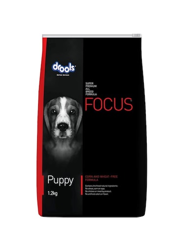 Drools Focus Premium Puppy Dry Dog Food, Real Chicken, 1.2 Kg   40% Real Chicken   DHA For Brain Development, Natural Antioxidants For Immunity, Joint &amp; Bone Strength   Easily Digestible Kibble
