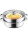 Tazweeq 2-Layer Steamer Pot Cooker, Double Boiler, Stainless Steel Cookware Saucepot with Glass Lid and Double Handles, Work with Gas Induction Oven, Grill Stove