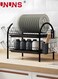 Large Dish Drying Rack, 2 Tier Dish Rack with Tray Utensil Holder &amp; Cup Holders, Large Capacity Rustproof Dish Drainer, Drain Board Tray for Kitchen Counter Organizer Storage for Kitchen Counter