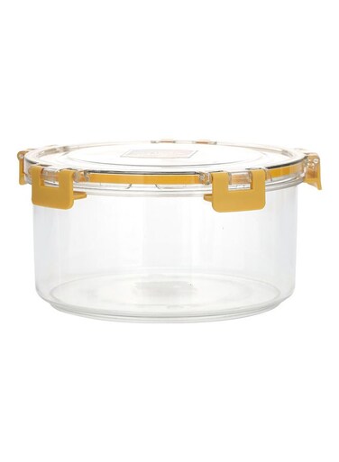 Royalford 2350 ML Round Airtight Container With A Lid-RF11256 Plastic Container With A Silicone Sealing Ring Fitted Lid Transparent, TRANSPARENT