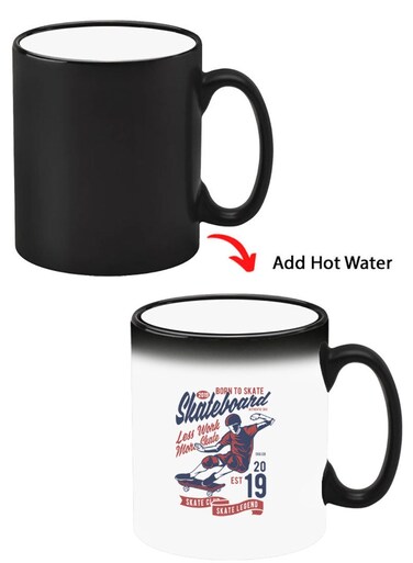 Color Changing Heat Sensitive Ceramic Mug, Image Revealed When HOT Liquid is Added! Skateboard