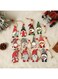 VABUN 9PCS Christmas supplies American home decoration props painted lovely forest hanging Christmas gift wooden hanging ornaments