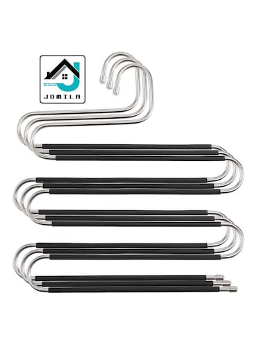3 Piece S Shaped Hanger With Grip Black