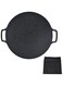 Velaurs Grill Pan, Korean Round Stovetop Grill with Handles Nonstick BBQ Grilling Pan Easy to Clean Barbecue Stovetop Plate for Camping, Indoor Outdoor(36CM)