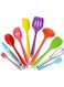TIME 10 Piece Rainbow Silicone Kitchen Utensil Set , Heat Resistant Cooking Tools with Silicone Handles for Non&acirc;&euro;&lsquo;Stick Pans (Multicolor)