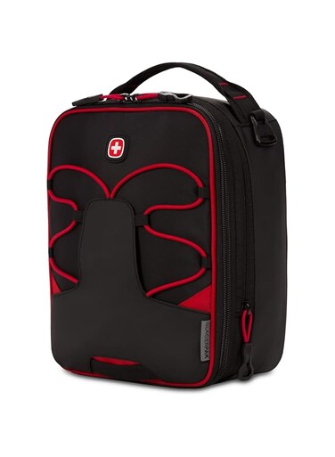 SwissGear Expandable Insulated Lunch Bag, Black/Red, One Size, Insulated/Expandable
