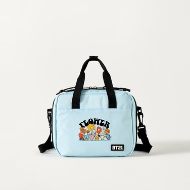 Lunch Bag - BT21 Flower - 1Cmprt (Polyester) Blue \ 25X20X13.5Cm