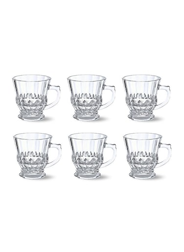 Glass Tea Mug Set 140ml Coffee &amp; Tea Cups,Crystal Clear , Durable, Heat-Resistant (Set of 6)