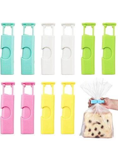 Food Clips, Bread Bag Clips, Reusable Grocery Bag Sealing Clips, Non-Slip Plastic Grip Sealing Bag Clips, Easy Squeeze Lock &amp; Release, Multipurpose Bag Clips for Snack &amp; Bread Seal