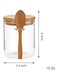 420ML Clear Glass Storage Canister with Wooden Spoon - Ideal for Bath Salt, Sugar, Spice, Coffee, Matcha Tea, and Condiments
