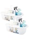 MostNow 2 Pack Versatile Cleaning Supplies Organizer, Under Sink Storage Basket with Comfort Grip Handle, Perfect for Bathroom &amp; Kitchen Essentials (White)