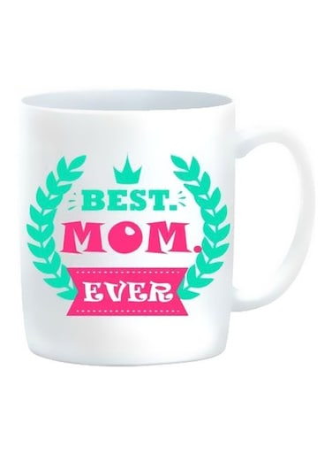 Printed Ceramic Mug Green/Red/White