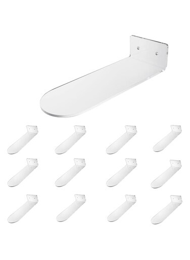 Anjetan Floating Shoes Shelves Clear: 12PCS Smooth Acrylic Wall Mounted Universal Sneaker Shelf Shoes Display Stand
